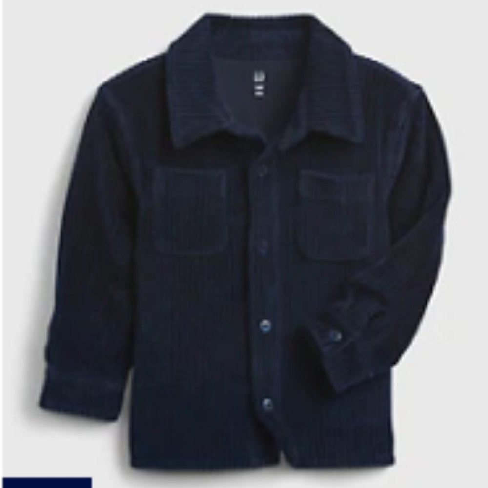 Toddler Navy Corduroy Button Down